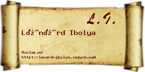 Lénárd Ibolya névjegykártya