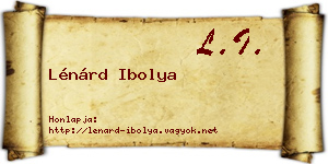 Lénárd Ibolya névjegykártya